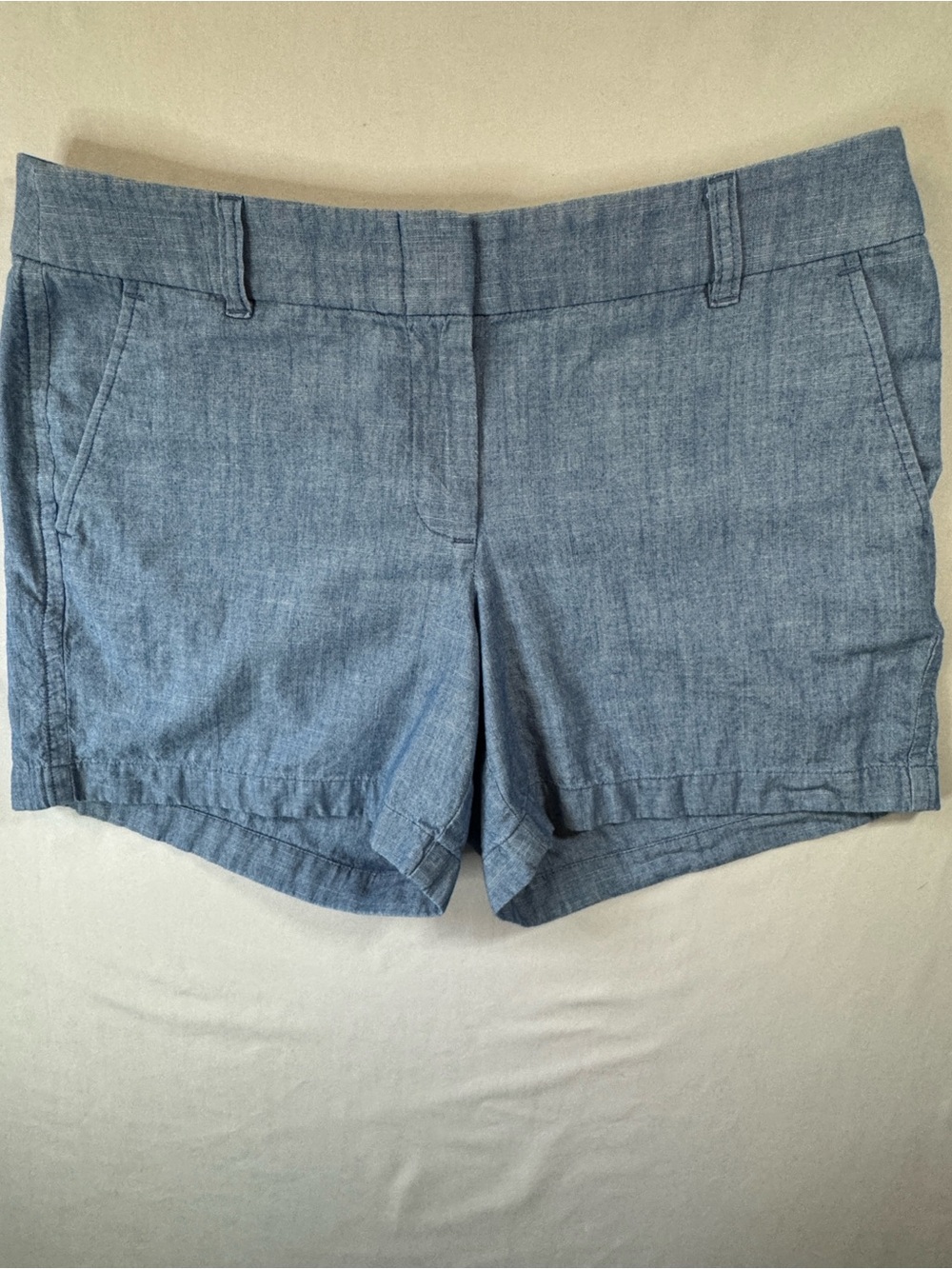 J CREW Classic Women's Chambray Shorts - Blue, Sz 8